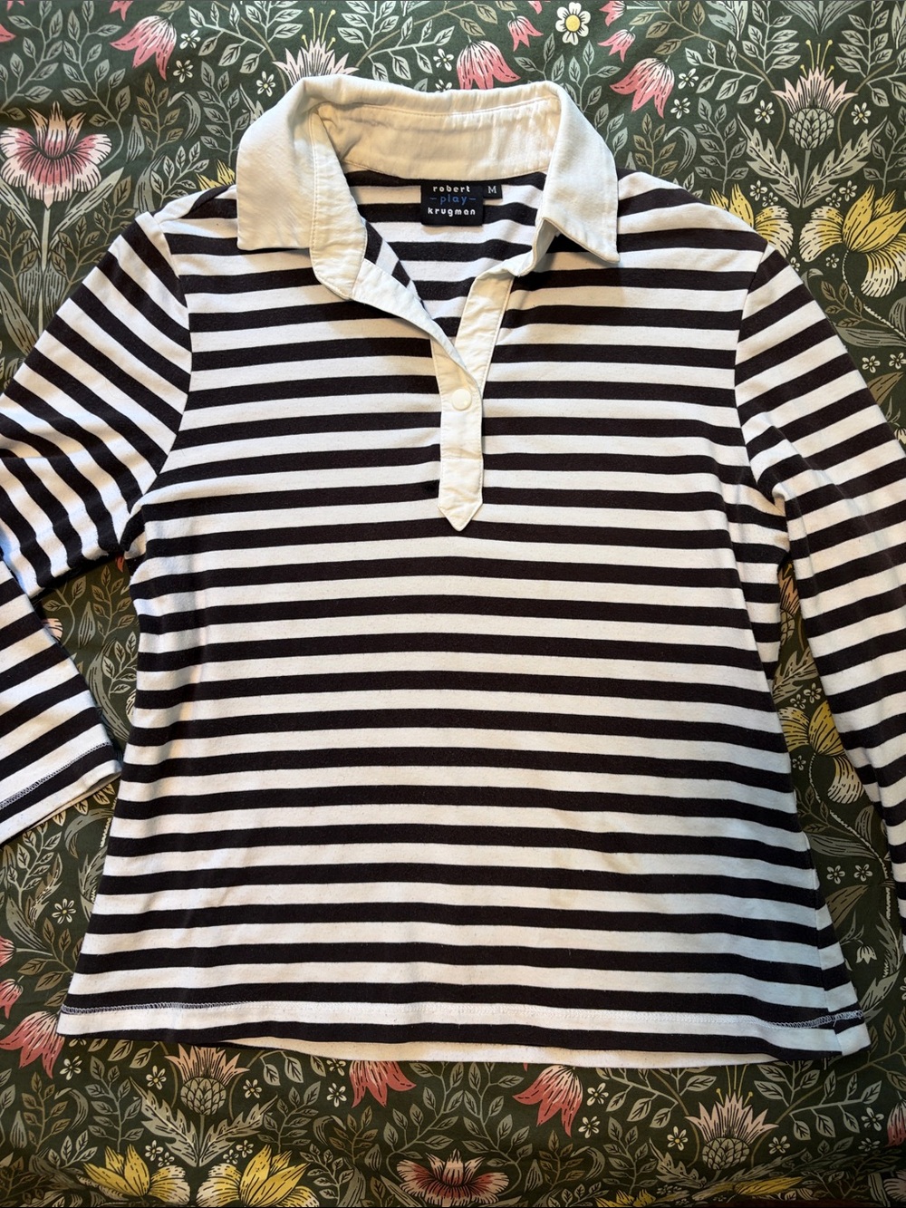 Vintage Striped Rugby Polo - Black & White
